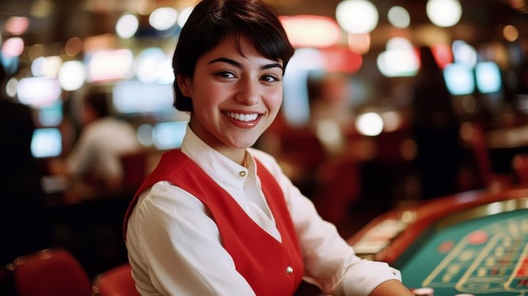 Tampilan live streaming French Roulette di platform politoto dengan croupier profesional