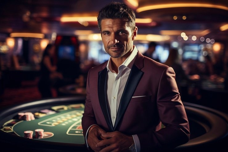 Meja Speed Baccarat live dealer di platform politoto dengan kartu dan chip
