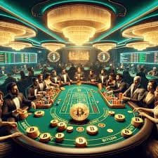 Kartu-kartu Speed Baccarat di meja dengan chip taruhan